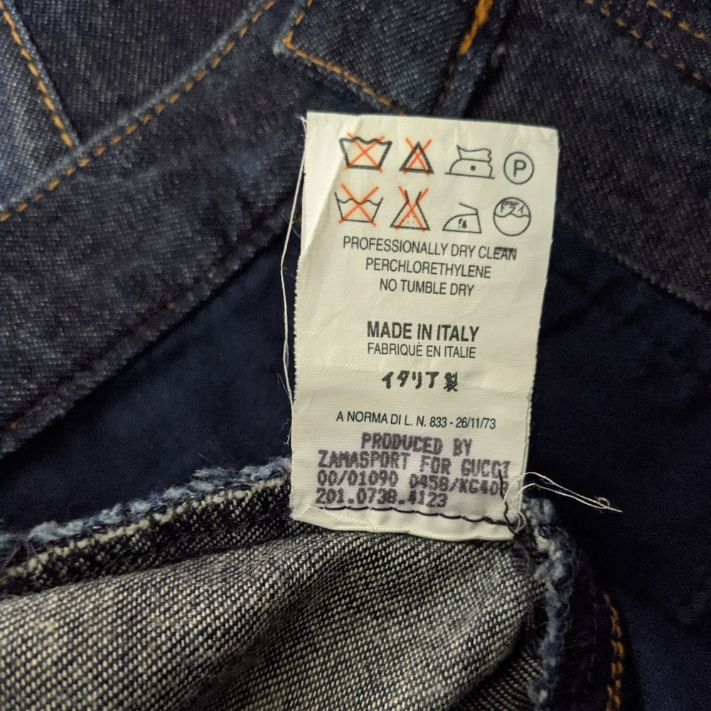 Zamasport for Gucci Dark Wash Tapered Mid-rise Jeans With Bow Detail - Picture 7 of 7